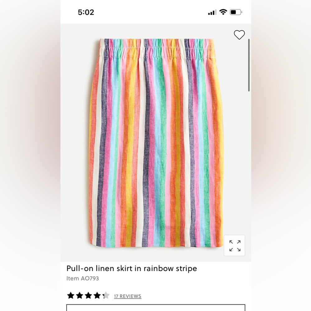 J.Crew Pull On Linen Skirt
